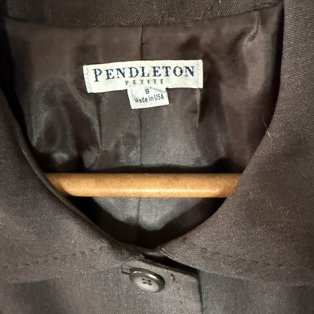 Pendleton Brown Blazer Size 8 Petite - image 2